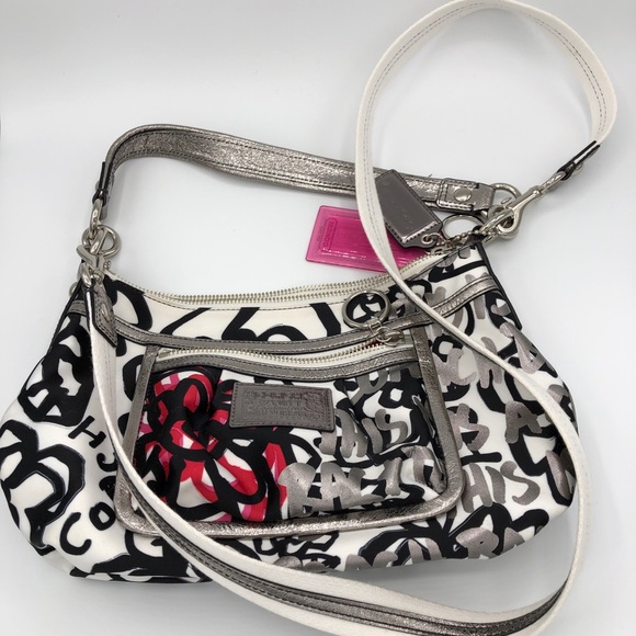 Coach Ltd Poppy Graffiti Convertible Shoulder Bag - Picture 2 of 7
